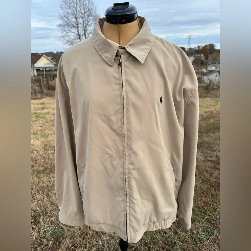 Vintage Polo by Ralph Lauren bomber jacket. Size XL. Tan. Polo pony. Vintage - Picture 1 of 7